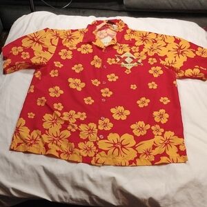 DOS Equis mens short sleeved button down shirt size large